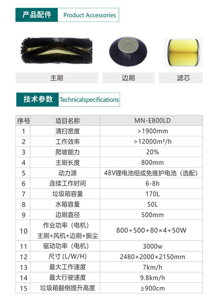新型全封闭自卸式博尔塔拉扫地机MN-E800LD